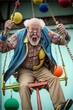 © Ecleposs - Old man has an extremely fun activity generative ai funny scene showing a positive vibe for old people aging well and active