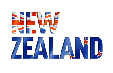 Wall Mural - new zealand flag text font