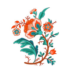 Wall Mural - Branch with decorative flowers in indian print style