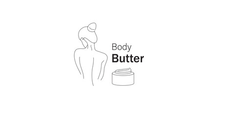 Sticker - Body butter line art vector illustration 