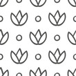 © andrykay - Seamless abstract floral pattern of drawn flowers and circles