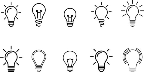 light bulb line icon vector, isolated on white background. idea sign, solution, thinking concept. li