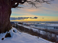 Winter Sunset Over Port Everett