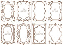 Decorative Frames. Retro Ornamental Frame, Vintage Rectangle Ornaments And Ornate Border. Decorative Wedding Frames, Antique Museum Picture Borders Or Deco Devider. Isolated Icons Vector Set

