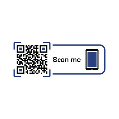 Scan vector icon. QR - code for mobile application, payment and identification.