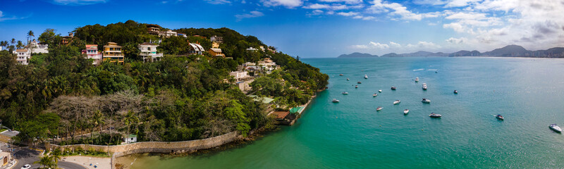 Panoramic View of enseada beach in Guarujá