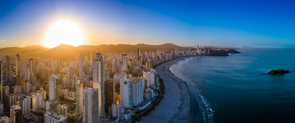 sunset in balneário camboriú - santa catarina, brazil