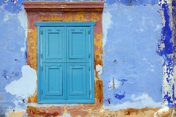 Poster - Fenster an einem Haus in Koskinou, Rhodos