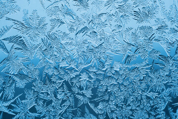 Wall Mural - Abstract frosty pattern on glass, background texture