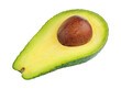 Half of avocado fruit with kernel, cut out