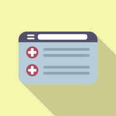 Poster - Web patient card icon flat vector. Record doctor. Electronic report