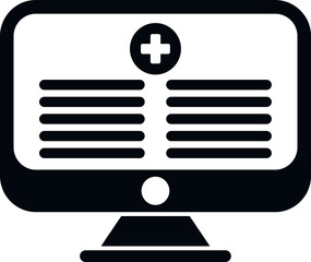 Sticker - Medical card digital icon simple vector. Patient card. Profile file