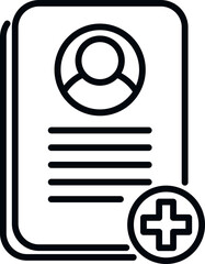 Canvas Print - Patient medical card icon outline vector. Doctor record. Report profile