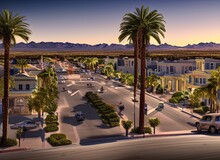 Rodeo Drive Estates Neighborhood In Las Vegas, Nevada USA.