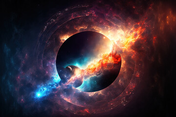 Wall Mural - science fiction backdrop with an abstract space theme. amazing galaxy in the cosmos. stellar explosi