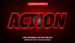 © MYS_ART - Action, editable text effect template, futuristic red neon light effect font style, movie title