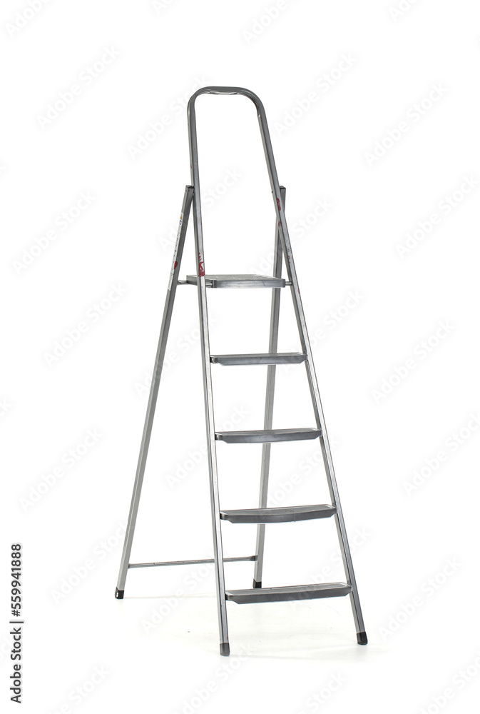 Maintenance ladder on white background