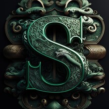 Letter S With Snakeskin, Generative AI