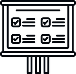 Poster - Task board icon outline vector. Event time. List business