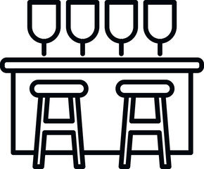 Canvas Print - Mug bar counter icon outline vector. Cafe pub. Beer food