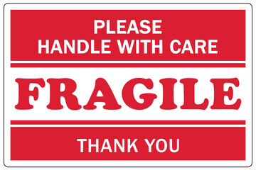 Shipping and storage labels fragile handle with care