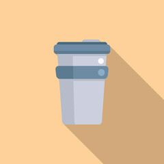 Poster - Tumbler thermo cup icon flat vector. Reusable coffee. Thermal water