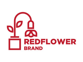 Wall Mural - Vintage rose flower lamp bulb logo design vector for beauty fashion, salon, shop and others
