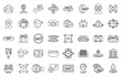 © anatolir - Virtual tour icons set outline vector. Video arrow. App design