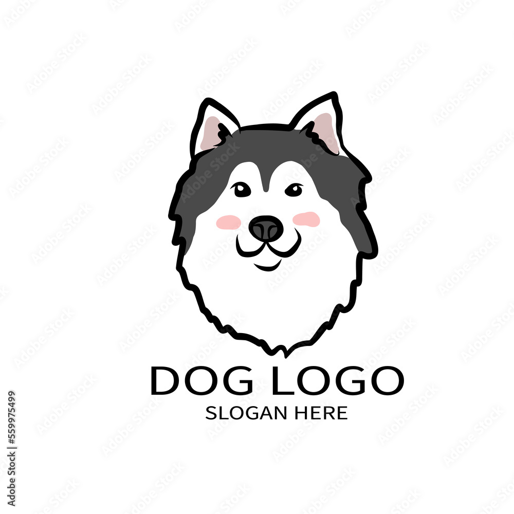 Siberian Husky dog logo cartoon vector illustration Stock Vector ...