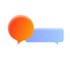 Wall Mural - 3D rendering Chat message icon. Speech bubbles with text messages symbol. Chat bubbles icon set on transparent background used for conversation and communication. Chat bubbles png. Png image.