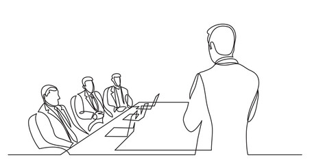 Sticker - team leader talking before board members - PNG image with transparent background