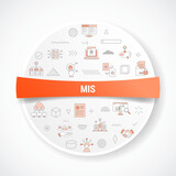 Fototapeta  - mis management information system concept with icon concept with round or circle shape for badge