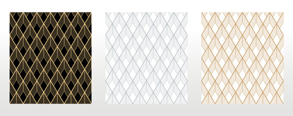 set of abstract geometric patterns. seamless vector backgrounds. colored ornaments graphic modern pa