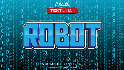 3D editable text effect robot theme