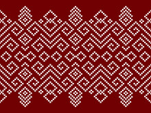 Red Cross Stitch Colorful Geometric Traditional Ethnic Pattern Ikat Seamless Pattern Abstract Design For Fabric Print Cloth Dress Carpet Curtains And Sarong Aztec African Indian Indonesian 