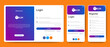 Set of Sign Up and Sign In forms. Blue gradient. Mobile Registration and login forms page. Professional web design, full set of elements. User-friendly design materials.	