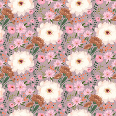 Poster - Floral seamless pattern. Vector design for paper, cover, fabric, interior decor and other