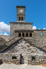 Wall Mural - Clock Tower in Gjirokaster Citadel surrounded by ancient ruins, attraction in Albania, Europe