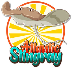 Sticker - Atlantic stingray logo with carton character