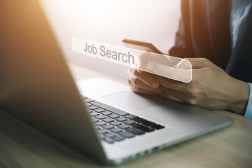 Wall Mural - job search on internet technology. recruitment