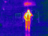 Fototapeta Na sufit - man filmed with a thermal camera infrared photography