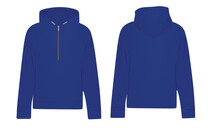 Blue Zipper Hoodie. Vector Illustration