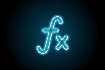 Neon sign glowing math symbol icon equation mathematics