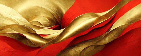 Wall Mural - Abstract gold and red flower wallpaper background high resolution
