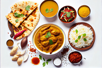 Wall Mural - Hot Indian food Curry butter chicken cooking food