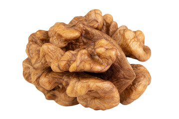Wall Mural - Levitation of walnut kernel isolated on transparent background.
