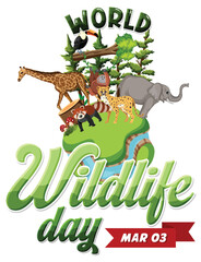 Wall Mural - World wildlife day logo