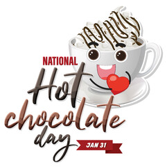 Sticker - National Hot Chocolate Day Banner Design