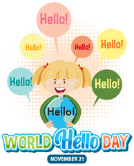 Canvas Print - World hello day banner design