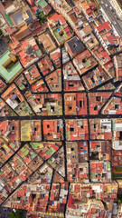 Wall Mural - Aerial perpendicular view of the Quartieri Spagnoli (Spanish Neighborhoods), a part of the city of Naples in Italy. This district is located in the historic center of the city.